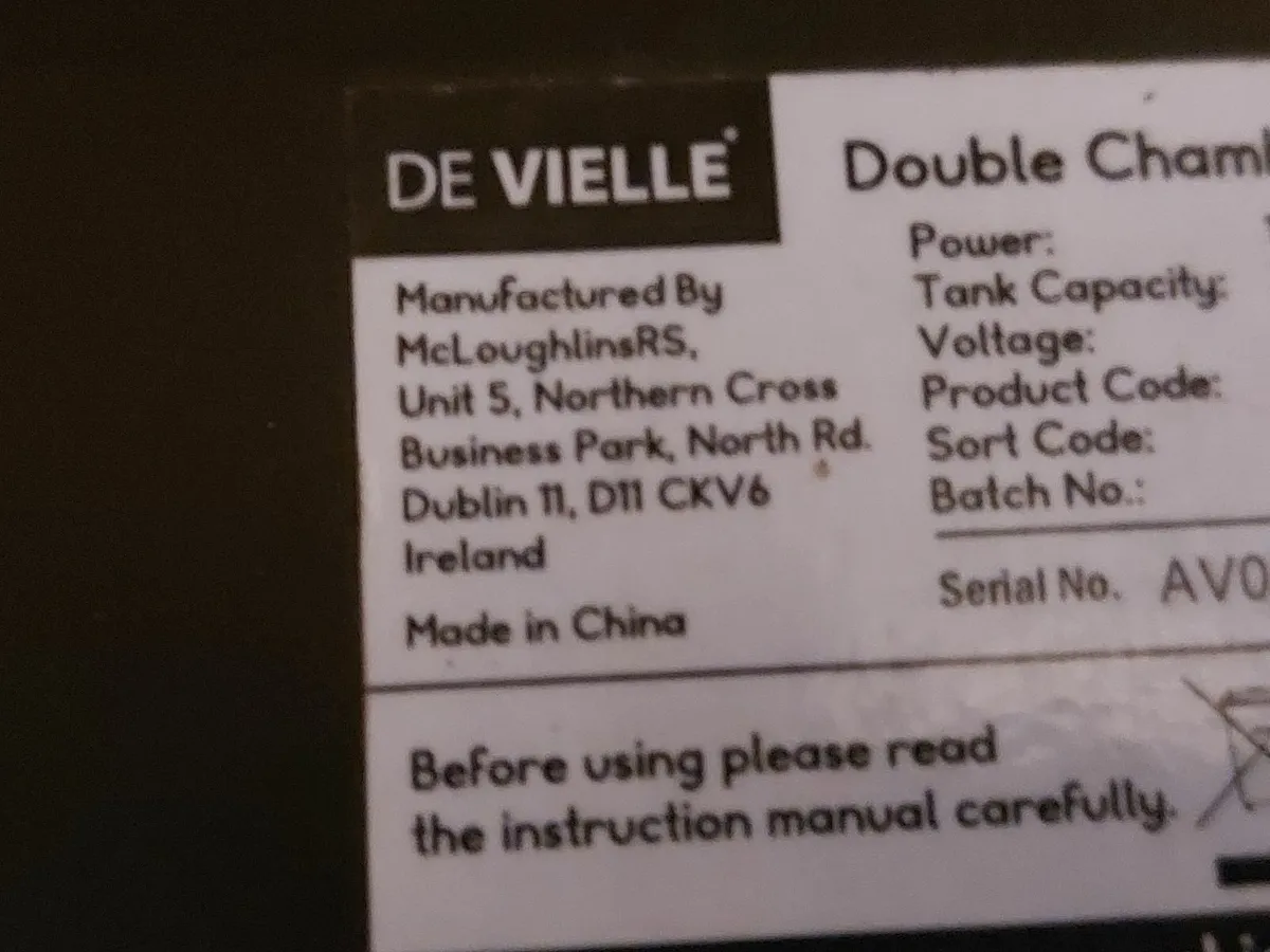 DE VIELLE Double Chamber ASH Vacuum 1200W - Image 4