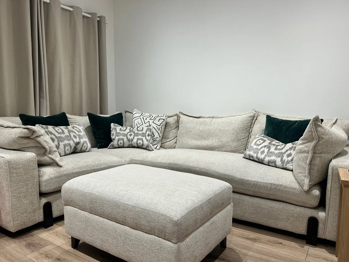 Sofa and foot stool - Image 1