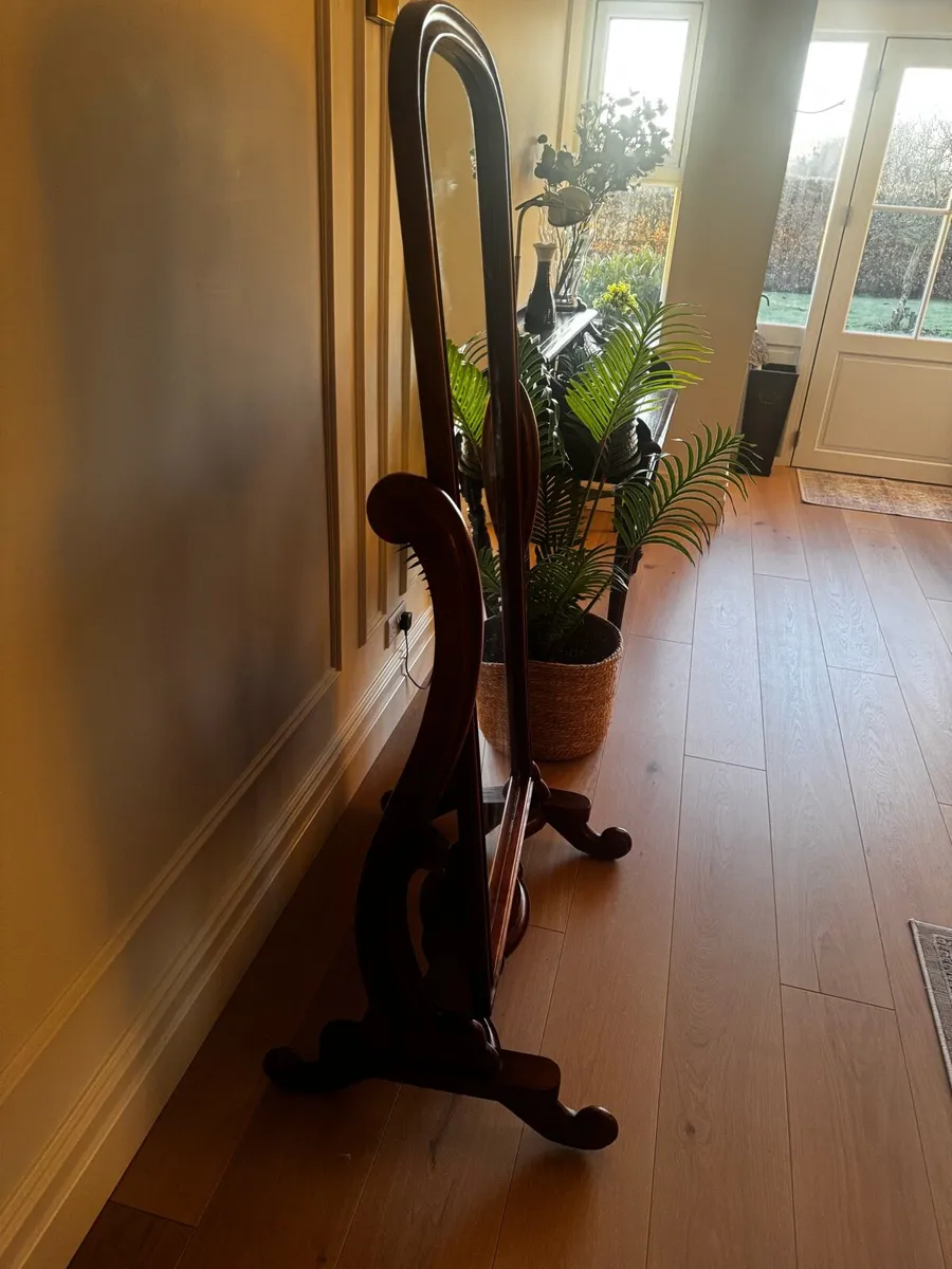 Mahogany cheval mirror - Image 3