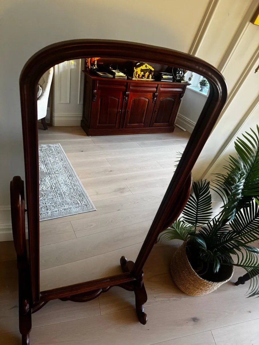 Mahogany cheval mirror - Image 4