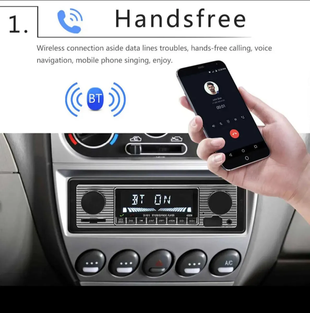 Retro Style Bluetooth Car Radio MP3 NEW - Image 3