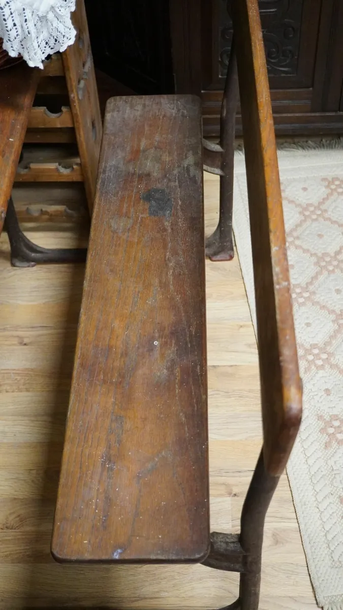 Vintage Two-Seater School Desk - Image 4