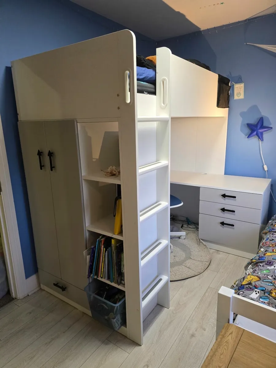 IKEA Kids SMÅSTAD loft bed, desk/chair ready - Image 1
