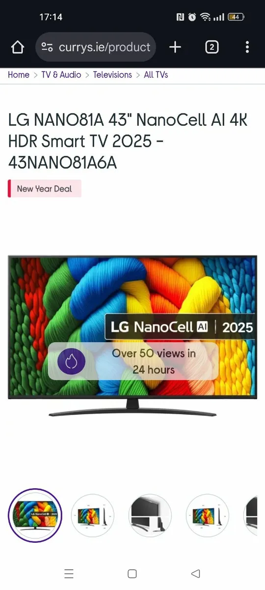 LG NANO81A 43" NanoCell AI 4K HDR Smart TV 2025 - - Image 1