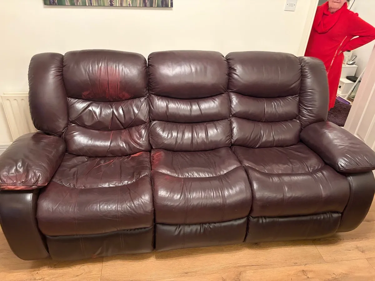 3 piece reclining sofa - Image 1