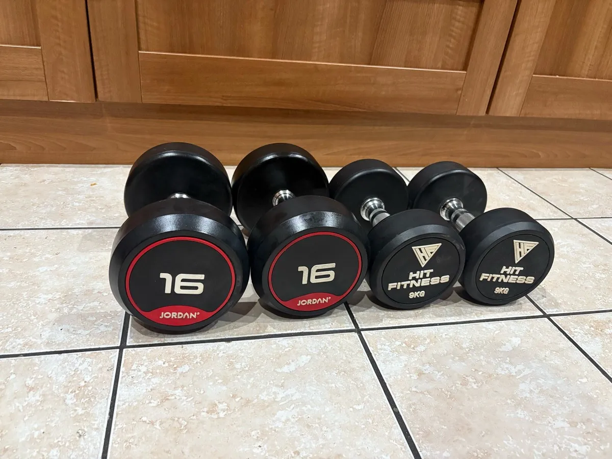 JORDAN AND FIT QUALITY DUMBBELLS 16KG + 9KG! - Image 1