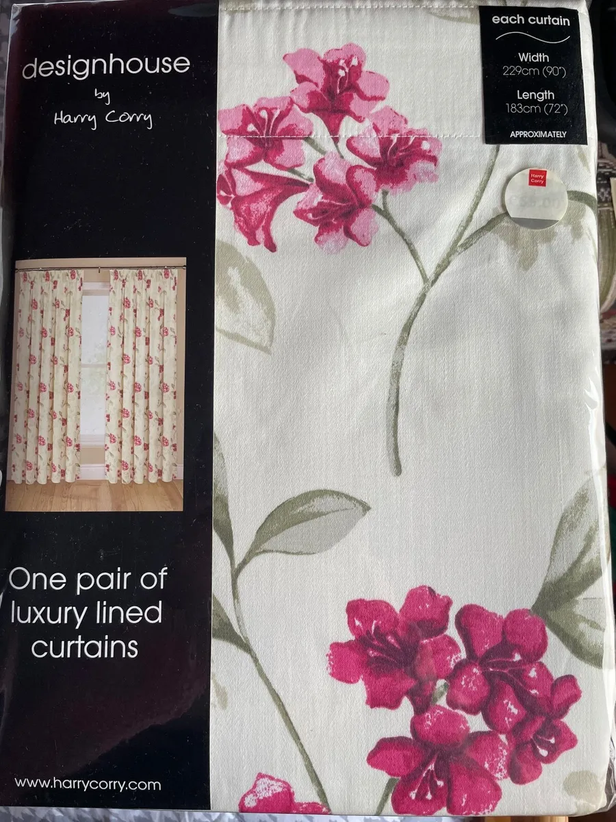 2 pair of Luxury lined curtains (tape) 90 * 72 - Image 1