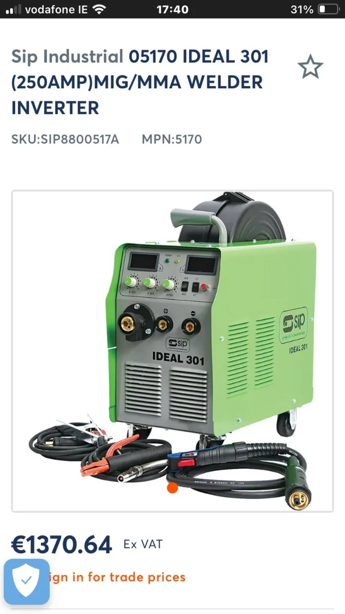SIP ideal 301 mig/arc welder - Image 4