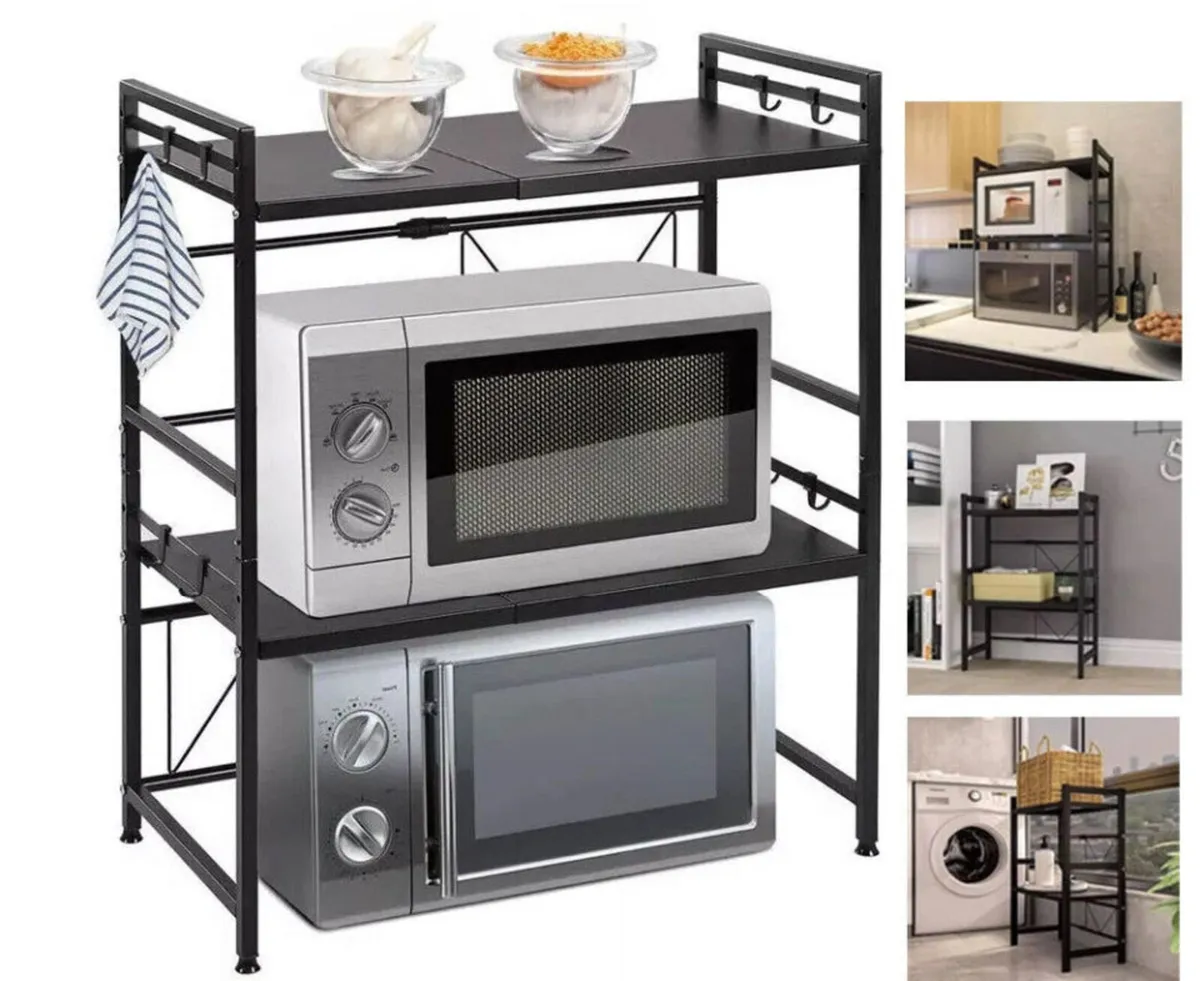3 Tier Adjustable Microwave Rack Stand Storage NEW - Image 1