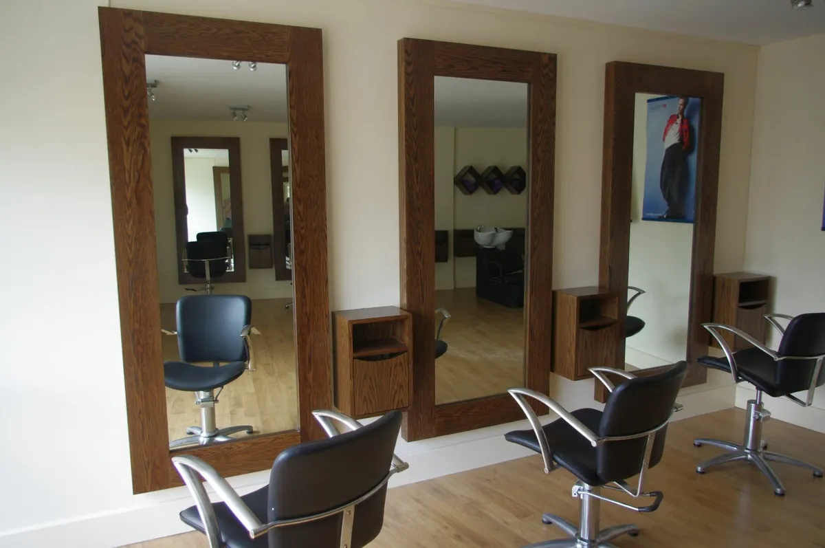 Hair Salon Styling Mirrors & Matching Wall Lockers - Image 1