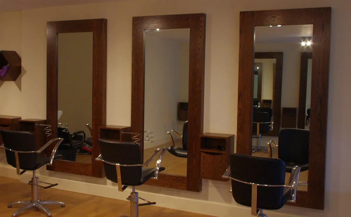 Hair Salon Styling Mirrors & Matching Wall Lockers - Image 4