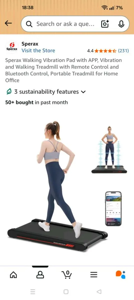 Sperax P1 walking vibration pad Treadmill - Image 1