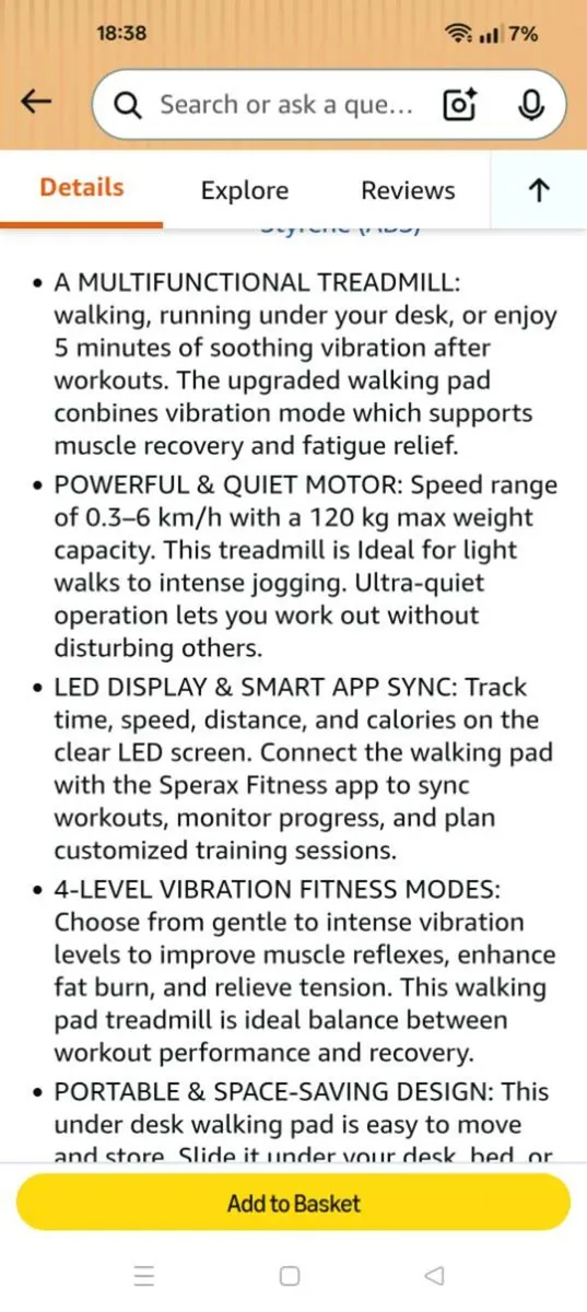 Sperax P1 walking vibration pad Treadmill - Image 2