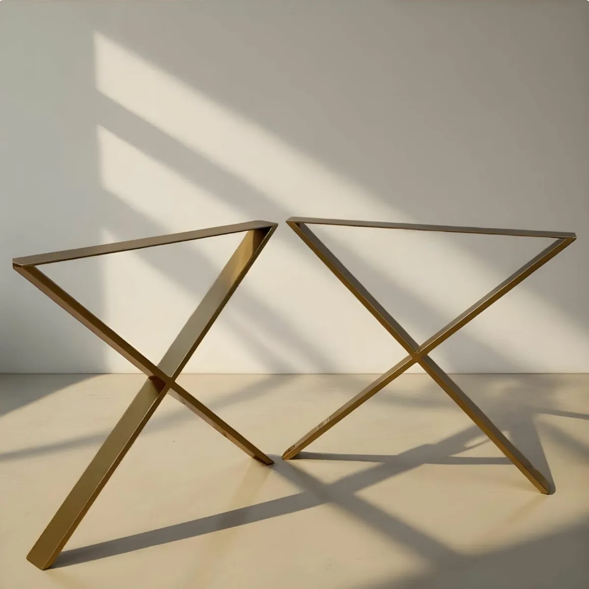 Metal table legs X gold 80x86cm - Image 2