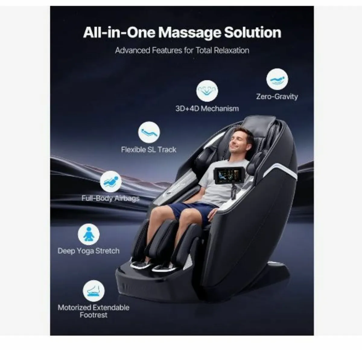 Dual-Core 4D+3D Full Body Massage Chair - Image 2