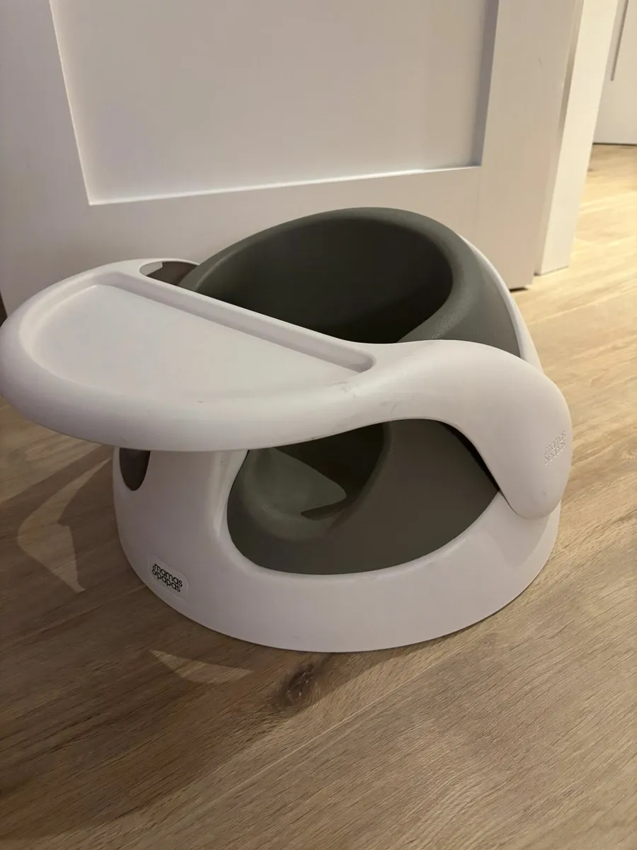 Baby Snug Floor Seat with Tray Pebble Grey - Image 1