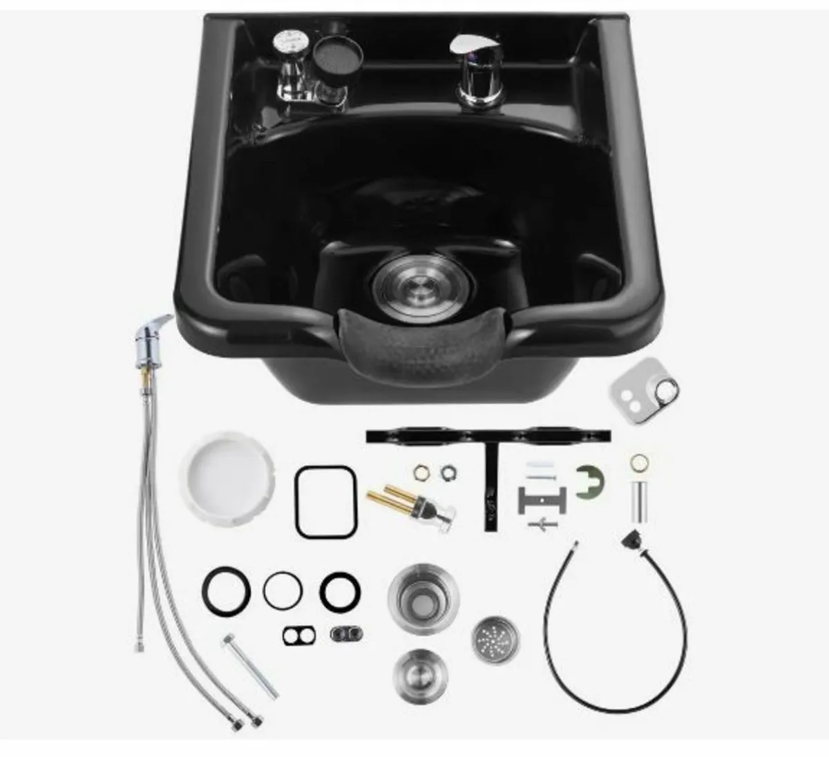 Shampoo Bowl Black ABS Plastic Salon and Spa Hair - Image 1