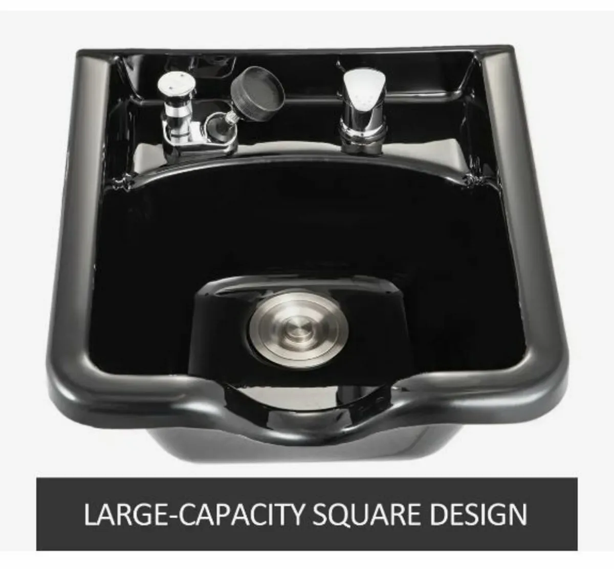 Shampoo Bowl Black ABS Plastic Salon and Spa Hair - Image 2