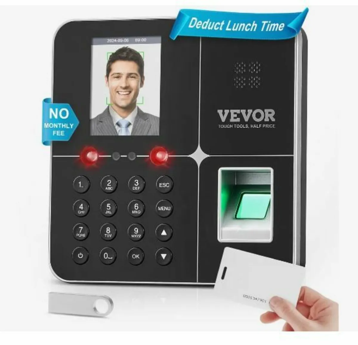 Employee Attendance Machine with Face, Fingerprin - Image 1