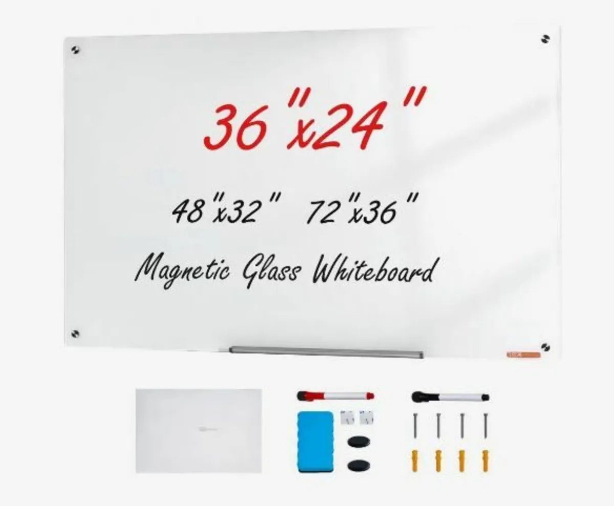 Magnetic Glass Whiteboard - Image 1