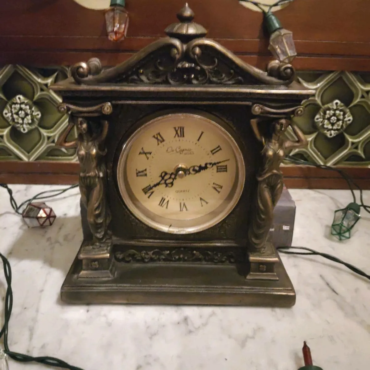 Bronze Quartz Mantle Clock - Image 3