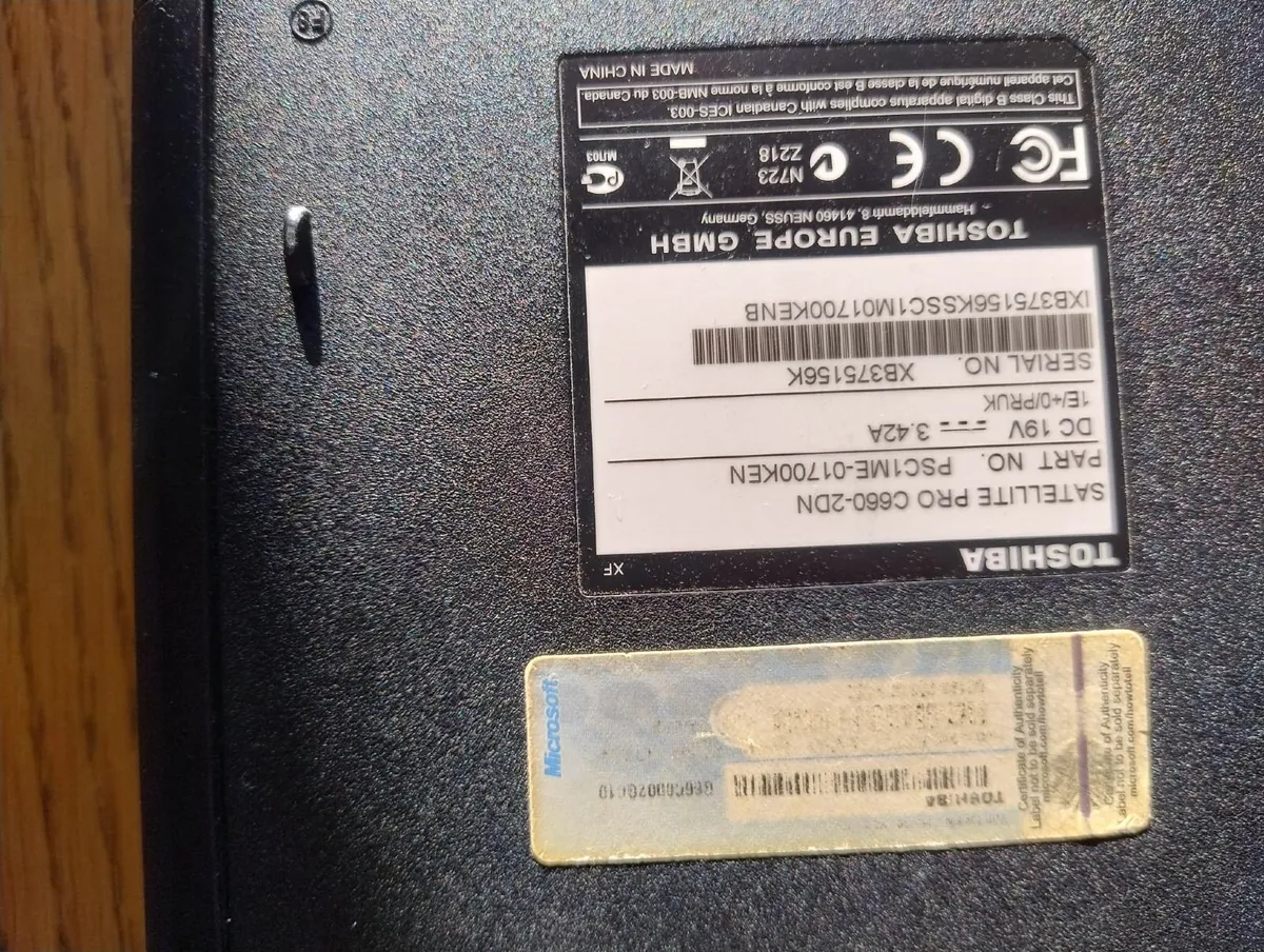 Toshiba Satellite Pro C660 Laptop - Image 3