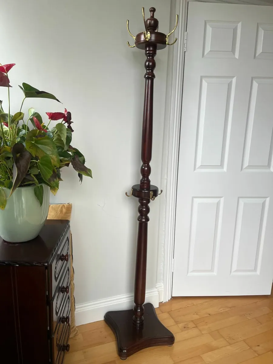 Mahogany coat stand - Image 1