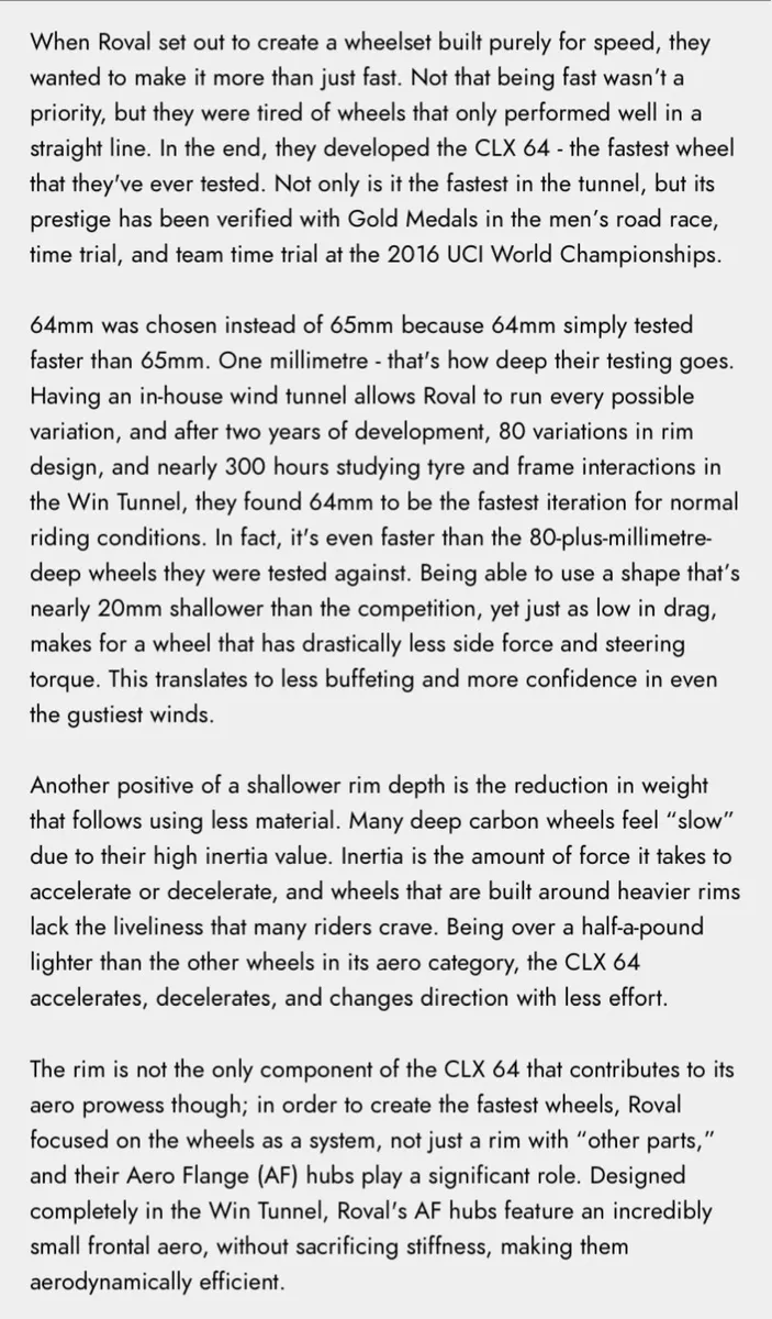 Roval clx64 rapide rim brake wheelset - Image 2
