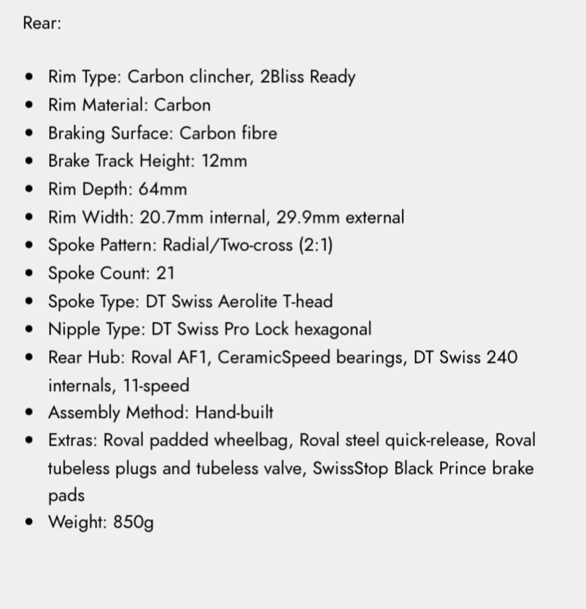 Roval clx64 rapide rim brake wheelset - Image 4