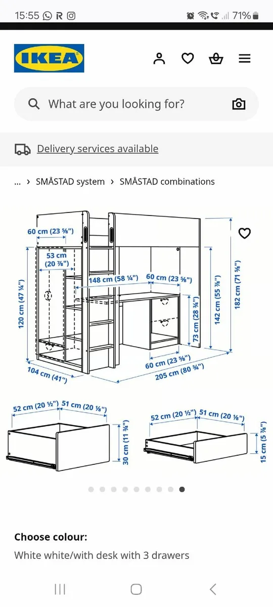 Kids bed with desk and wardrobe - Image 1