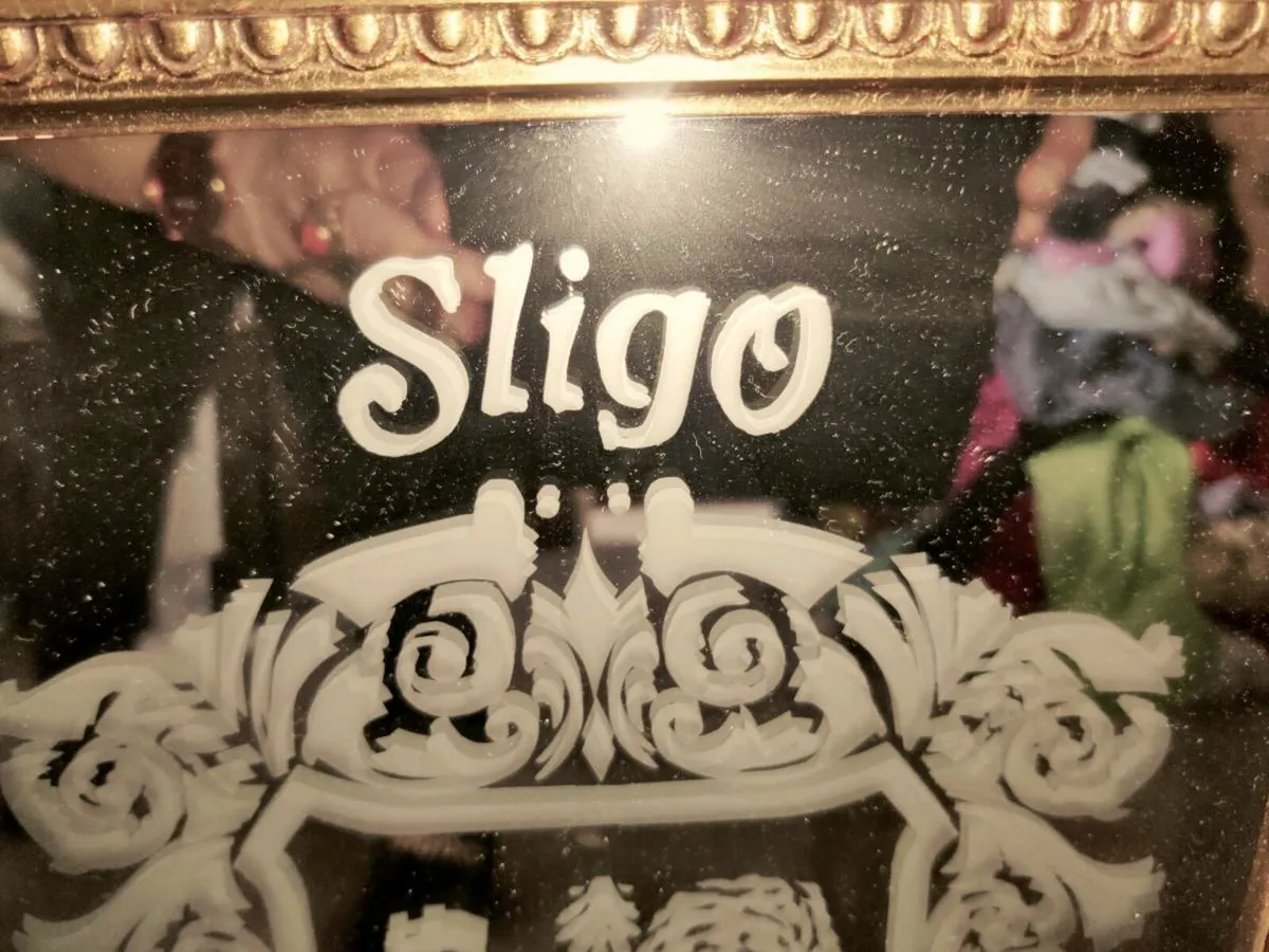 HUGE FROSTED SLIGO GOLD GILTED, Oak Wall Mirror ! - Image 3