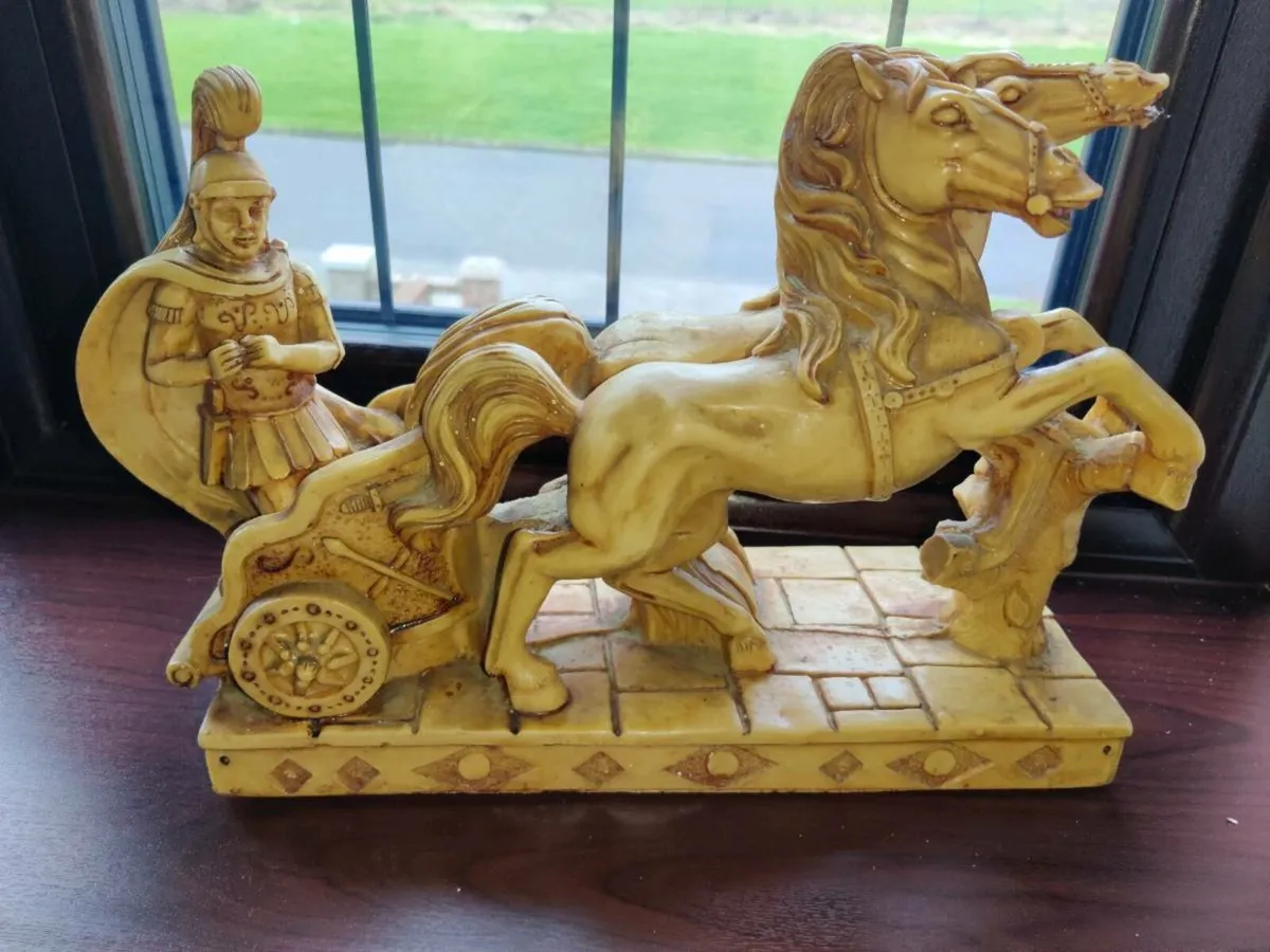 CHARIOT OF FIRE, Huge Hand Casted Table Ornament ! - Image 1