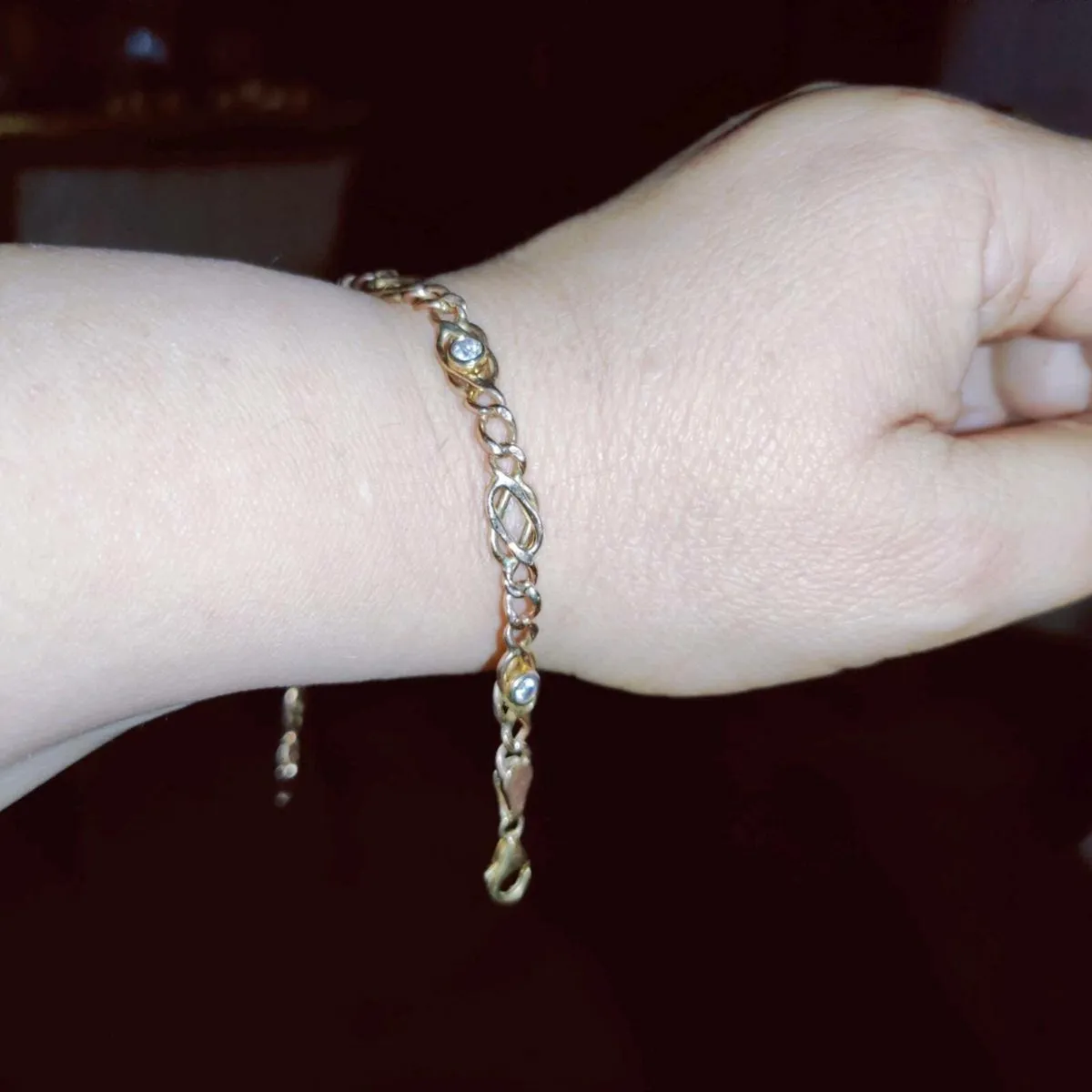 CHUNKY CZ'S, 9CT SOLID Gold 5.12g 8"New Bracelet ! - Image 3