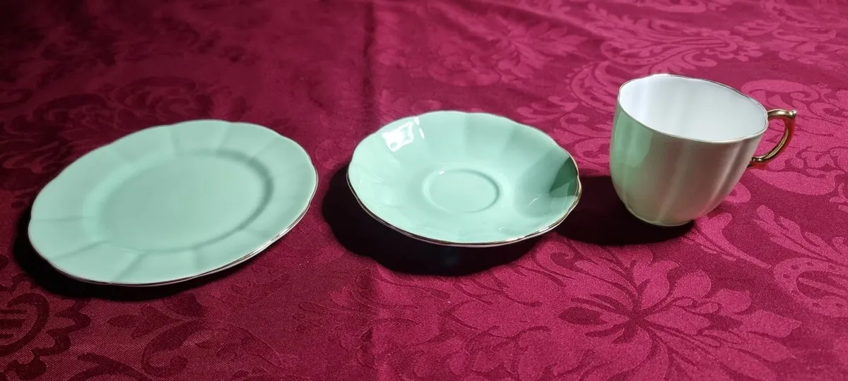 Royal Albert Mint Green Harlequin Bone China Trio - Image 3