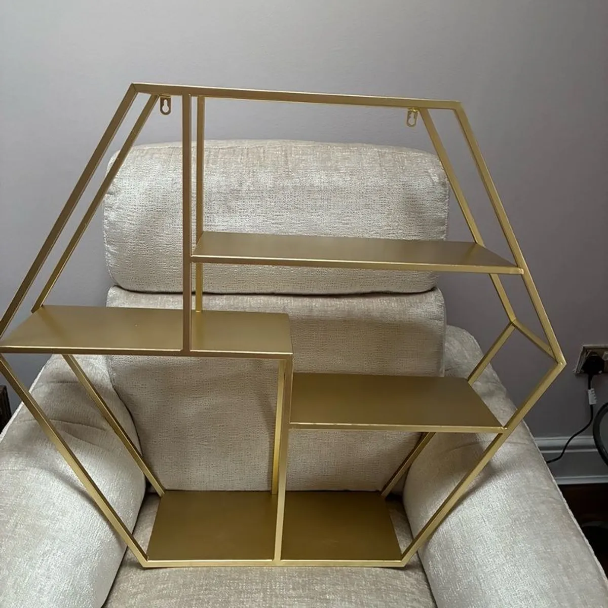 Shelves - Hexagon, Gold Coloured Shelves - Image 1
