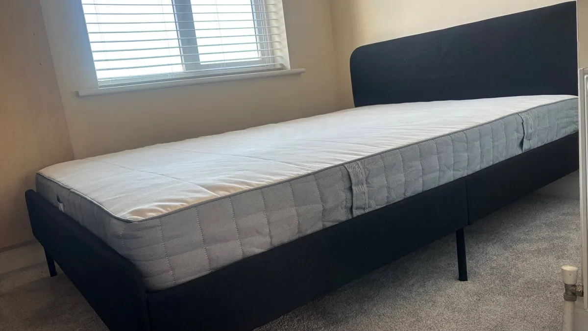 Double bed and mattress - Image 1