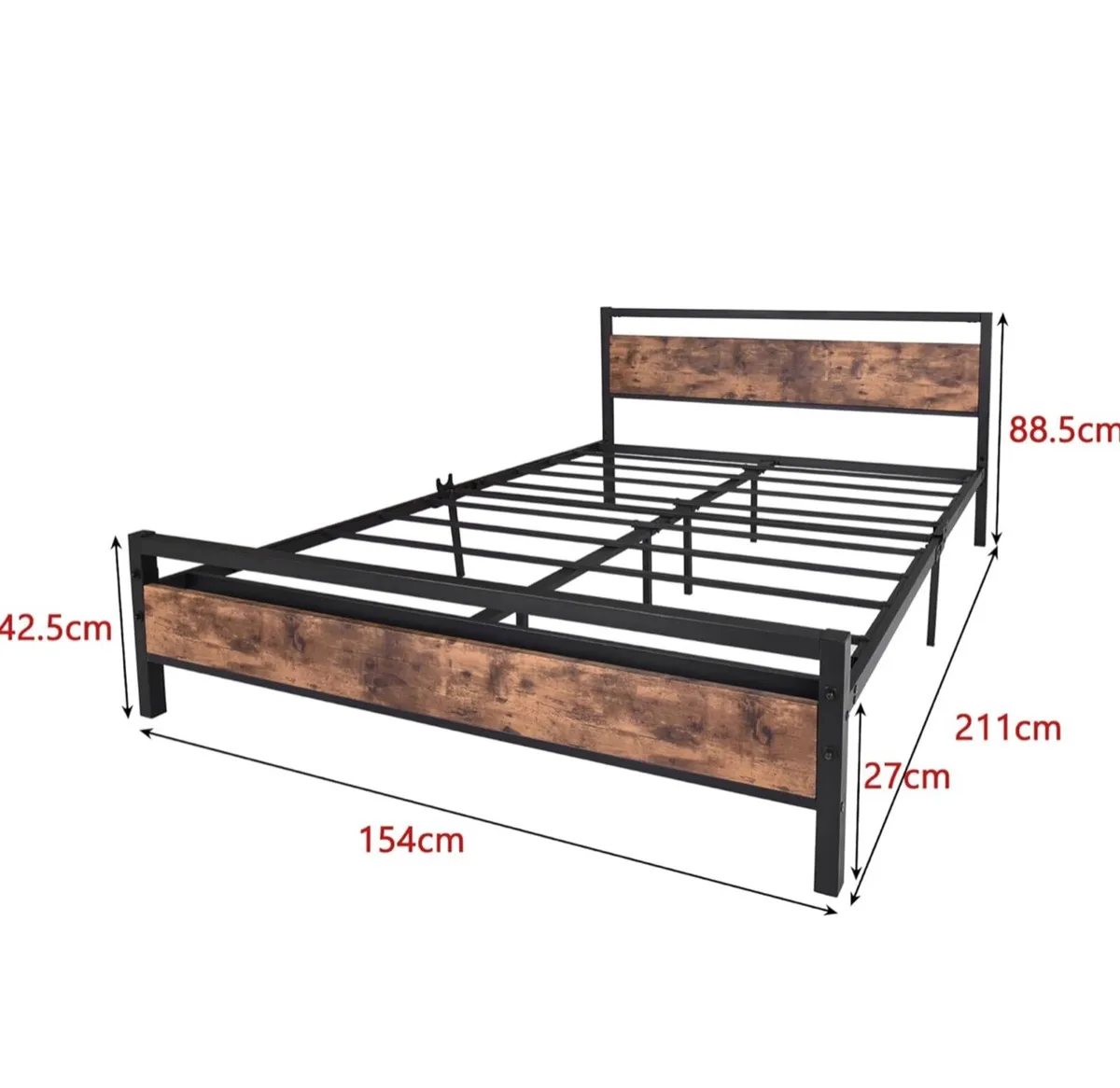 King Size Bed Frame with Wood Headboard - Image 4
