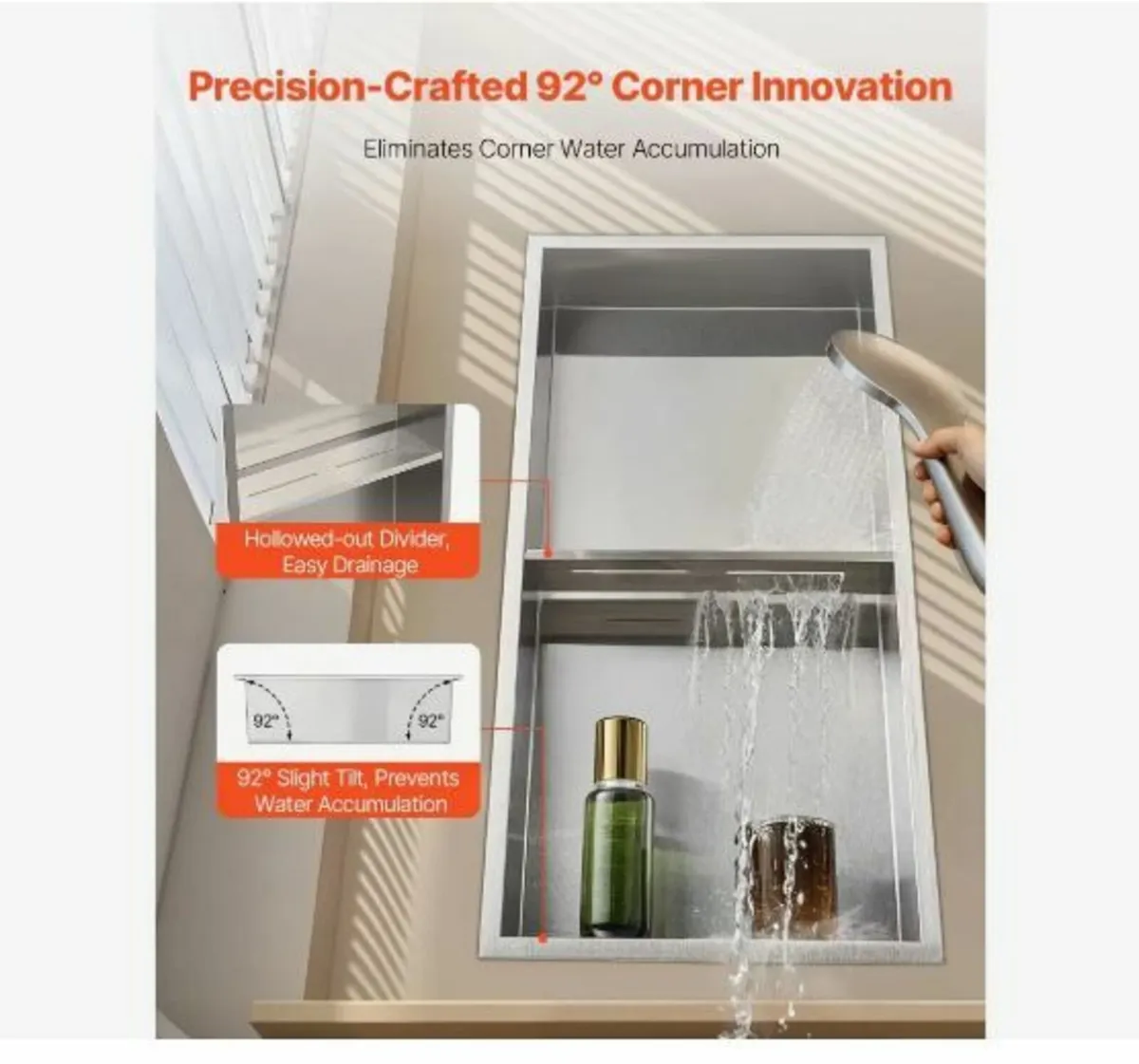 Shower Niche, 33.0 x 63.5 x 10.2 cm Recessed Wall - Image 1