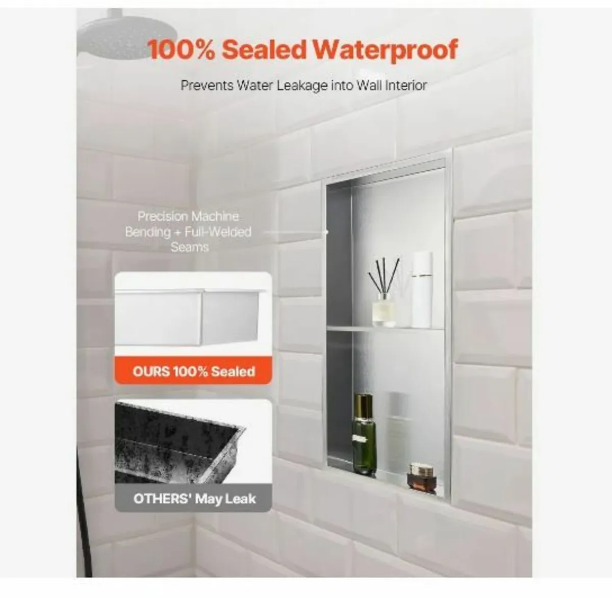 Shower Niche, 33.0 x 63.5 x 10.2 cm Recessed Wall - Image 4