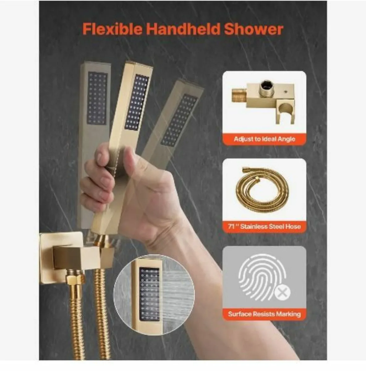 Shower Faucet Set, Rainfall Bathroom Shower - Image 3