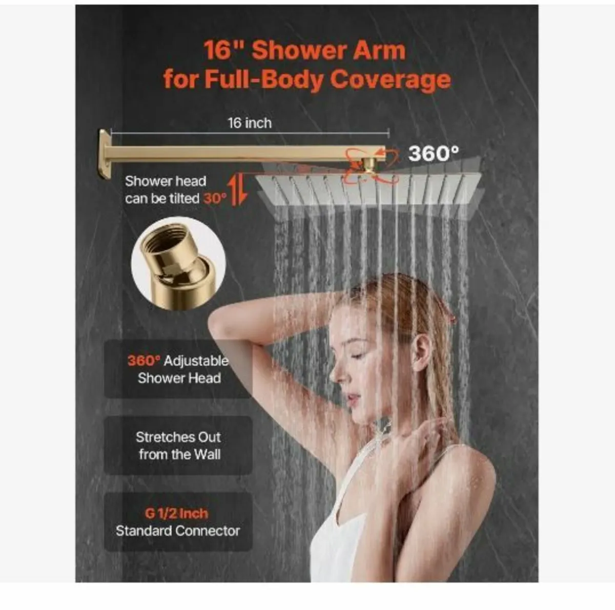 Shower Faucet Set, Rainfall Bathroom Shower - Image 4