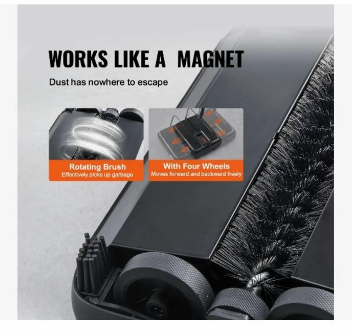 Carpet Sweeper, 20 cm Sweeping Paths - Image 4