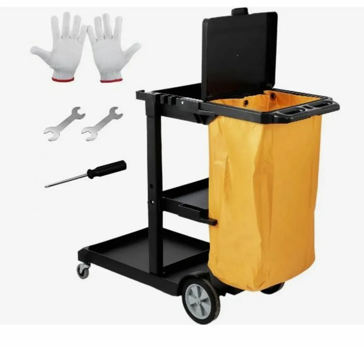 Cleaning Cart, 3-Shelf Commercial Janitorial Cart - Image 1