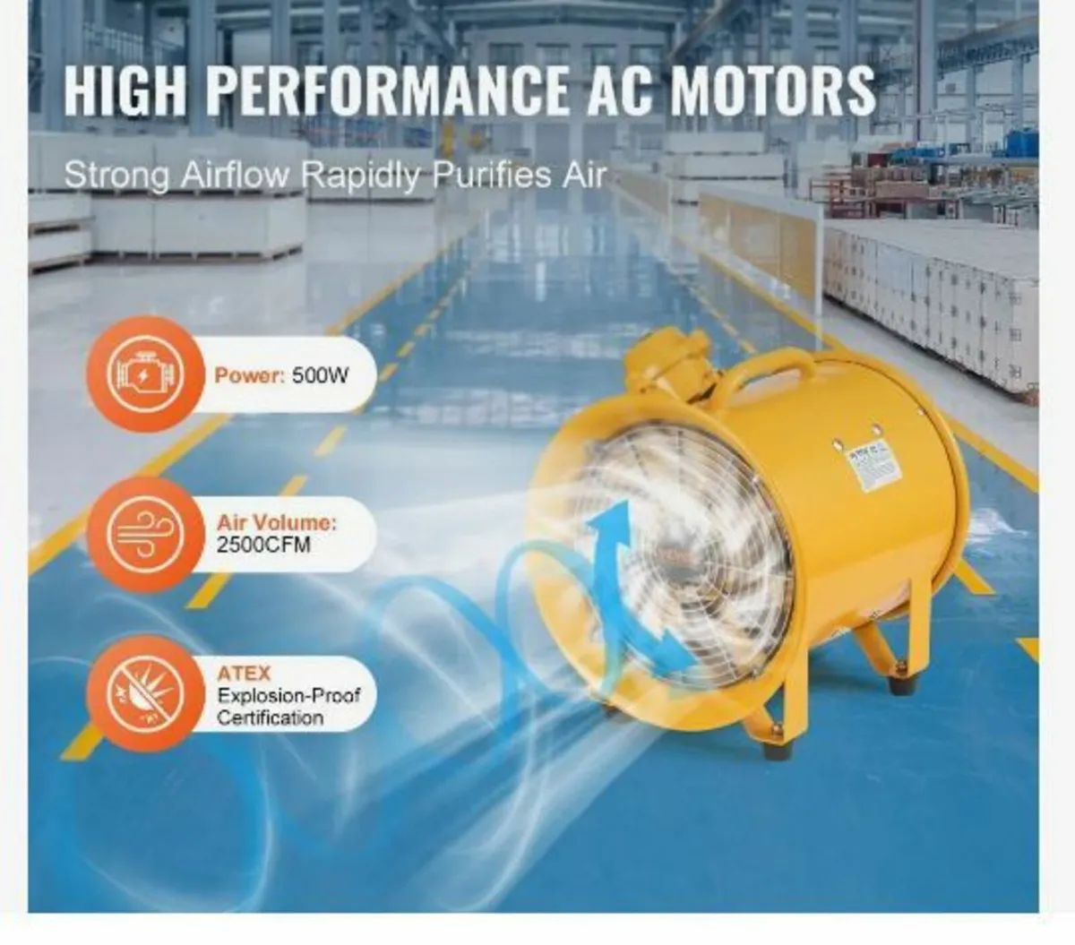 Portable Ventilator, 304.8mm Heavy Duty Cylinder - Image 2