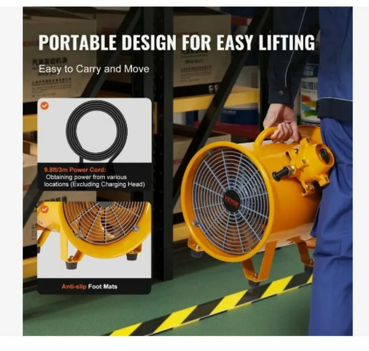 Portable Ventilator, 304.8mm Heavy Duty Cylinder - Image 4