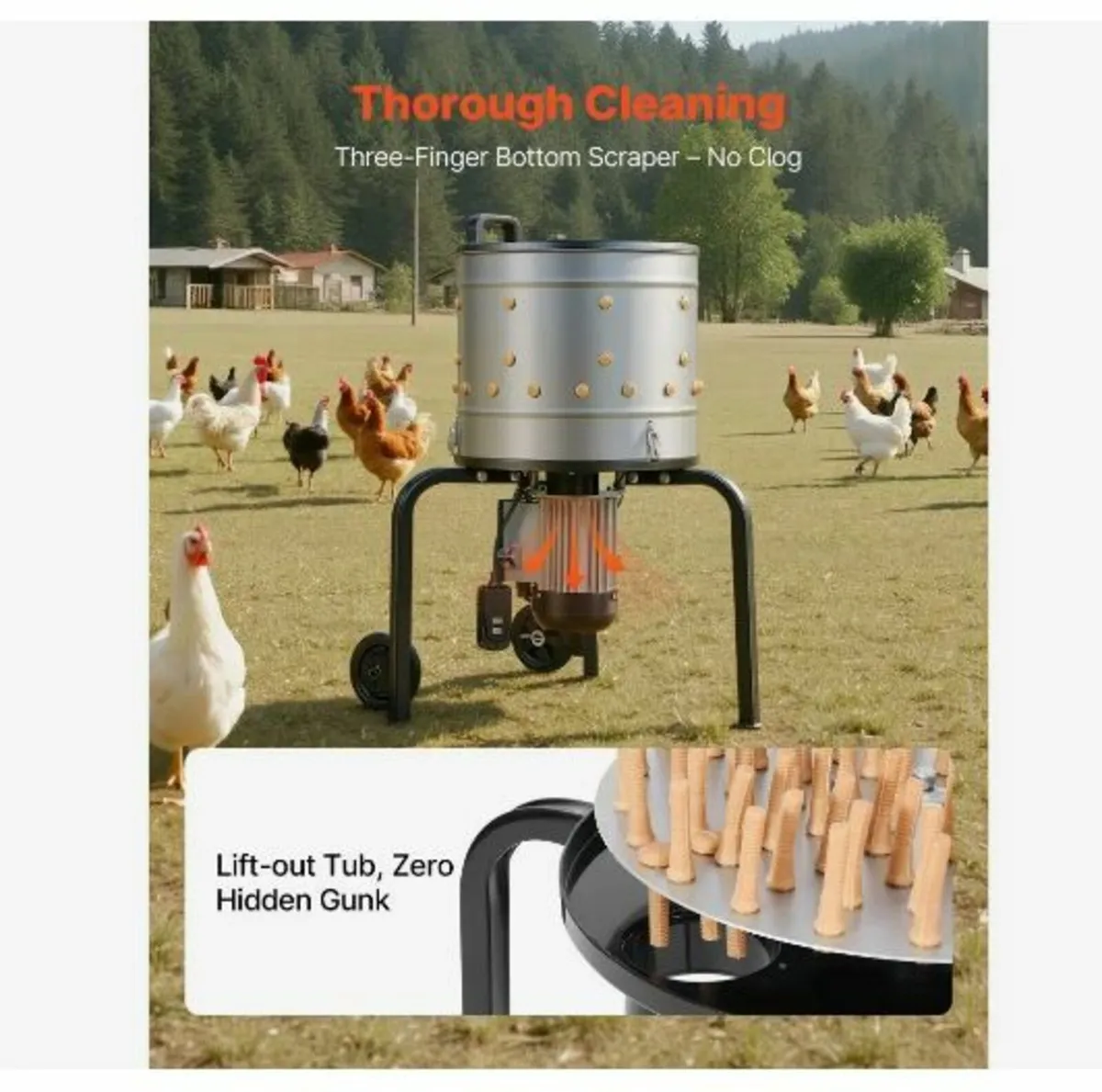 Chicken Plucker Machine, 400mm Drum - Image 4