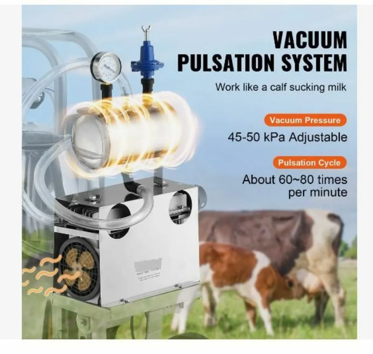 Electric Cow Milking Machine Milking Equipment 25L - Image 3