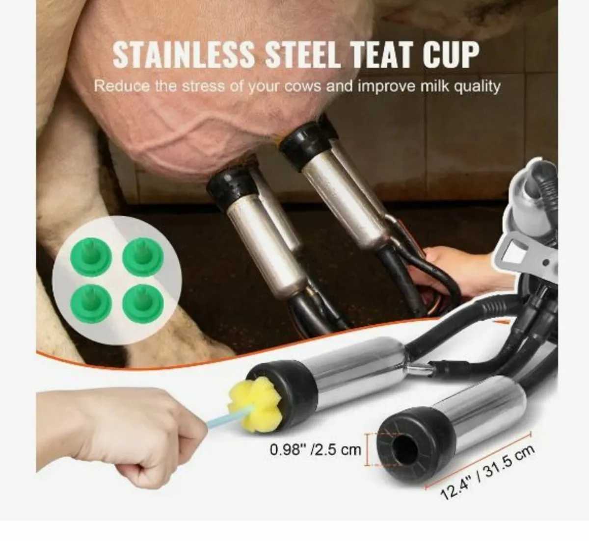 Electric Cow Milking Machine Milking Equipment 25L - Image 4