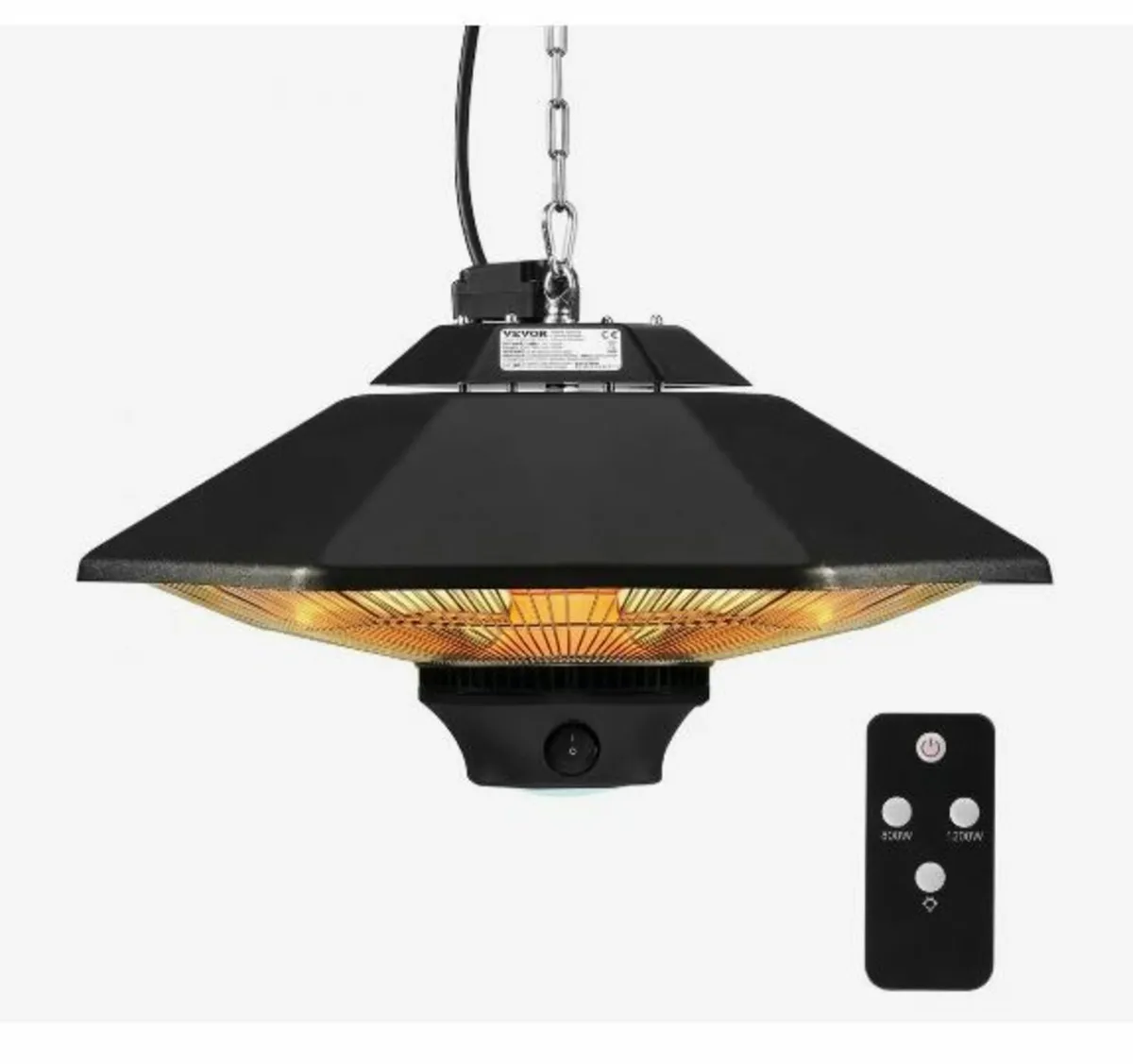 Hanging Patio Heater, 2000W Remote Control - Image 1
