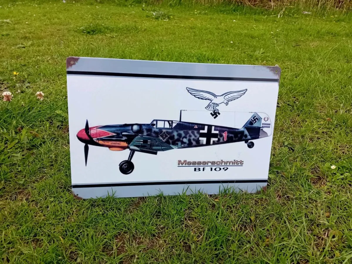 Messerschmitt BF109 Tin Sign - Image 1